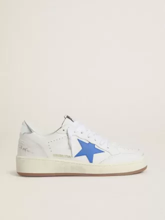 Ball Star mit hellblauem Lederstern und silberfarbenem Lederfußhebel