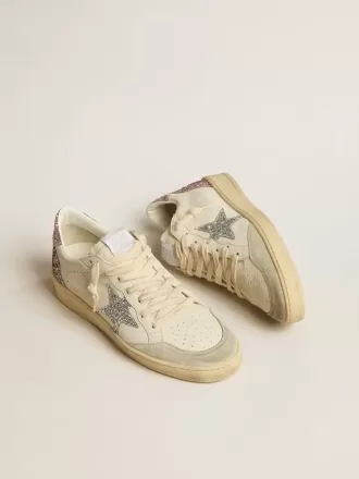 Ball Star mit silbernem Glitzerstern und pinkfarbenem Glitzer-Fersenlasche Ball Star mit silbernem Glitzerstern und pinkfarbenem Glitzer-Fersenlasche
