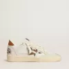 Ball Star mit Stern aus Ponyfell mit Animal-Print und Fersenlasche aus tabakfarbenem Leder Ball Star mit Stern aus Ponyfell mit Animal-Print und Fersenlasche aus tabakfarbenem Leder