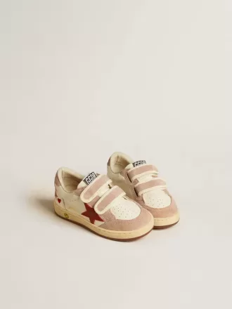 Ball Star Teen aus Nappa und Wildleder mit rotem Stern und rotem gesticktem Herz