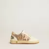 Ball Star Young aus Glitzer und Nappa mit Lederstern und Fersenlasche
