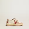 Ball Star Young aus Nappa mit Nappa-Stern und rosa Wildleder-Fersenlasche