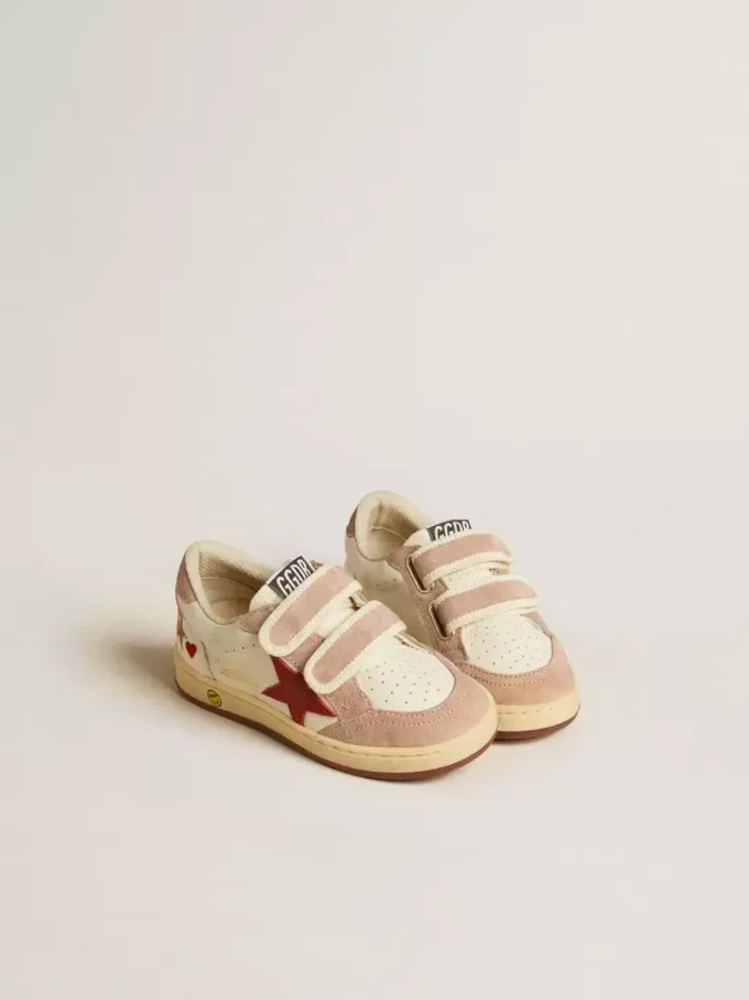 Ball Star Young aus Nappa mit Nappa-Stern und rosa Wildleder-Fersenlasche