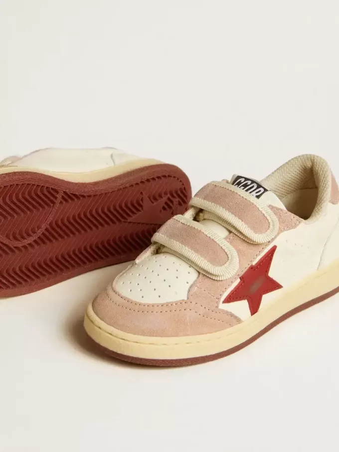 Ball Star Young aus Nappa mit Nappa-Stern und rosa Wildleder-Fersenlasche