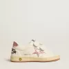 Ball Star Young aus Nappaleder mit pfirsichfarbenem Glitzerstern und Fersenlasche