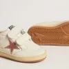 Ball Star Young aus Nappaleder mit pfirsichfarbenem Glitzerstern und Fersenlasche