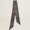 Band aus schwarzem Seidentwill mit Paisley-Muster Band aus schwarzem Seidentwill mit Paisley-Muster