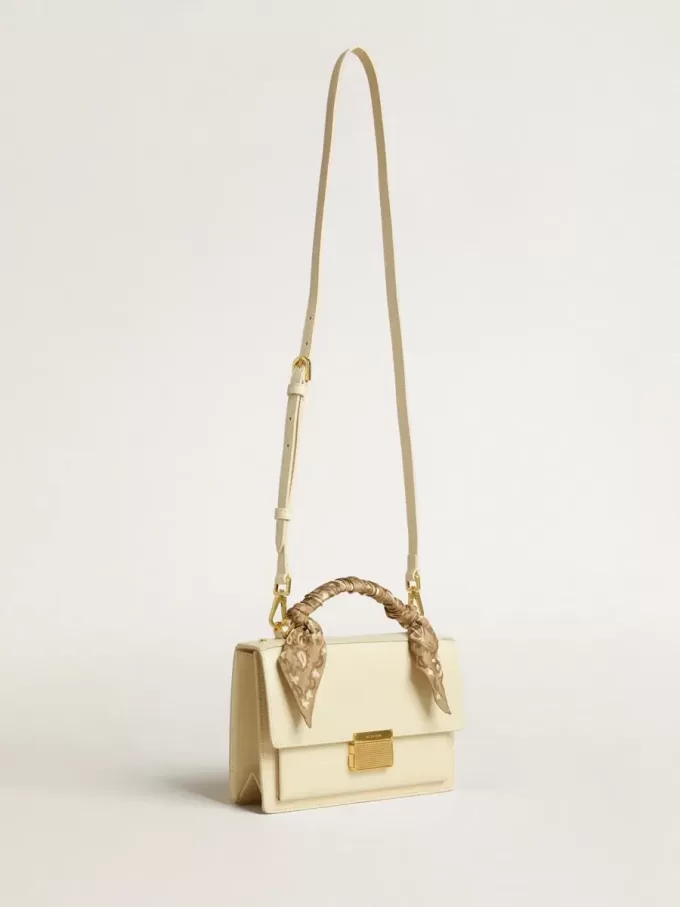 Venezia Tasche aus butterfarbenem Leder mit Seidenschal