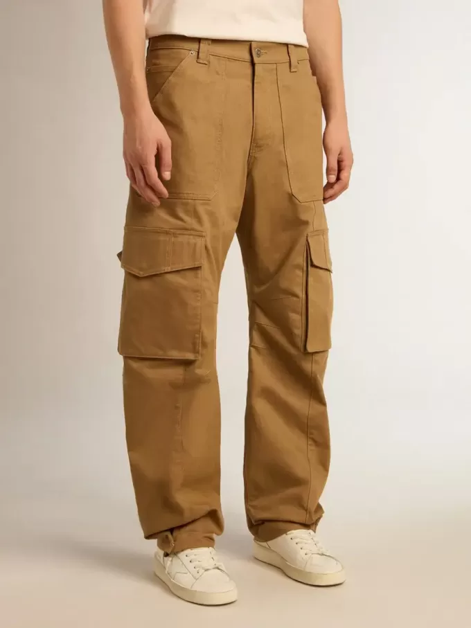 Beige-Khaki-Cargohose