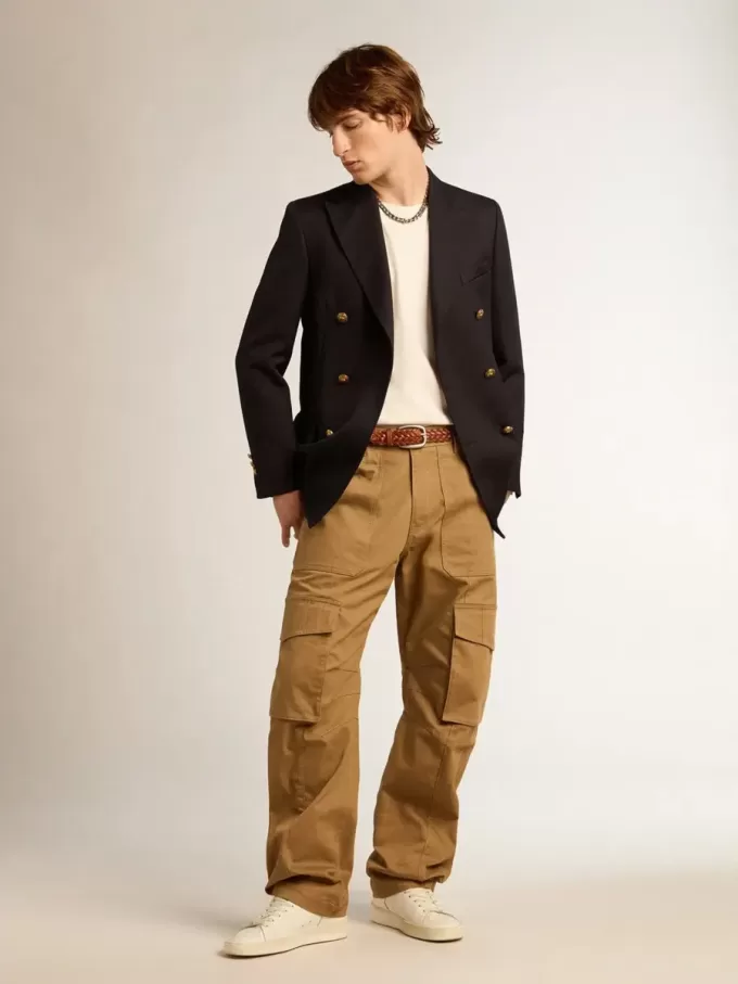 Beige-Khaki-Cargohose