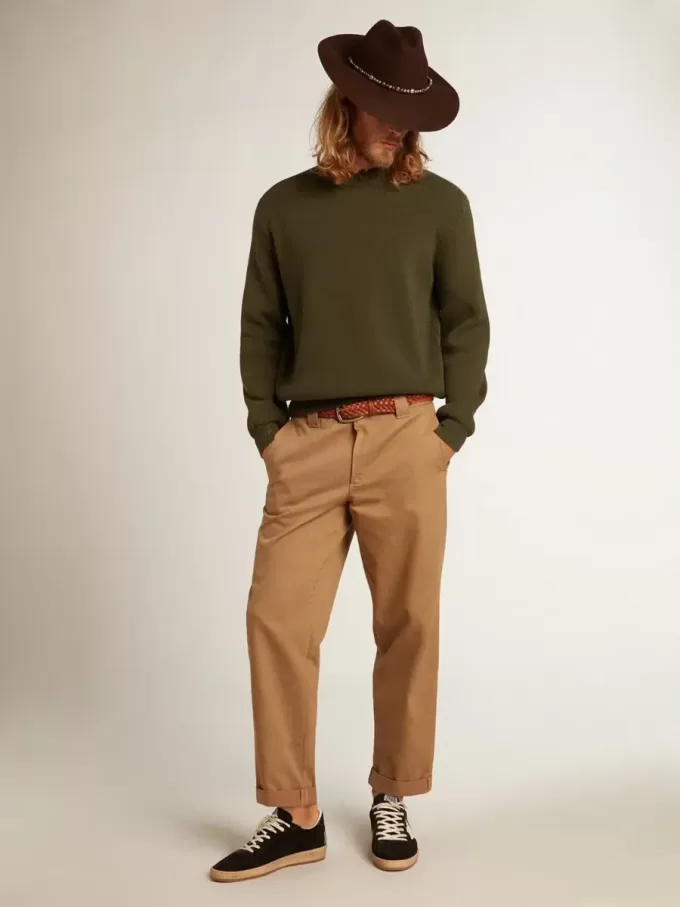 Beige-Khaki Chinos aus der Golden Collection