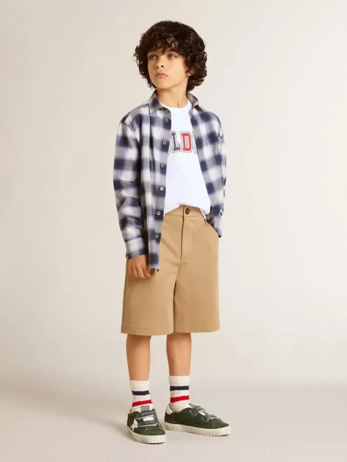 Beigefarbene Baumwollshorts für Jungen