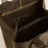 Beutel aus schwarzem Leder mit geprägtem Logo