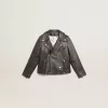 Bikerjacke für Jungen aus Distressed-Leder
