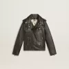 Bikerjacke für Jungen aus Distressed-Leder Bikerjacke für Jungen aus Distressed-Leder