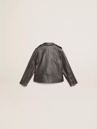 Bikerjacke für Jungen aus Distressed-Leder