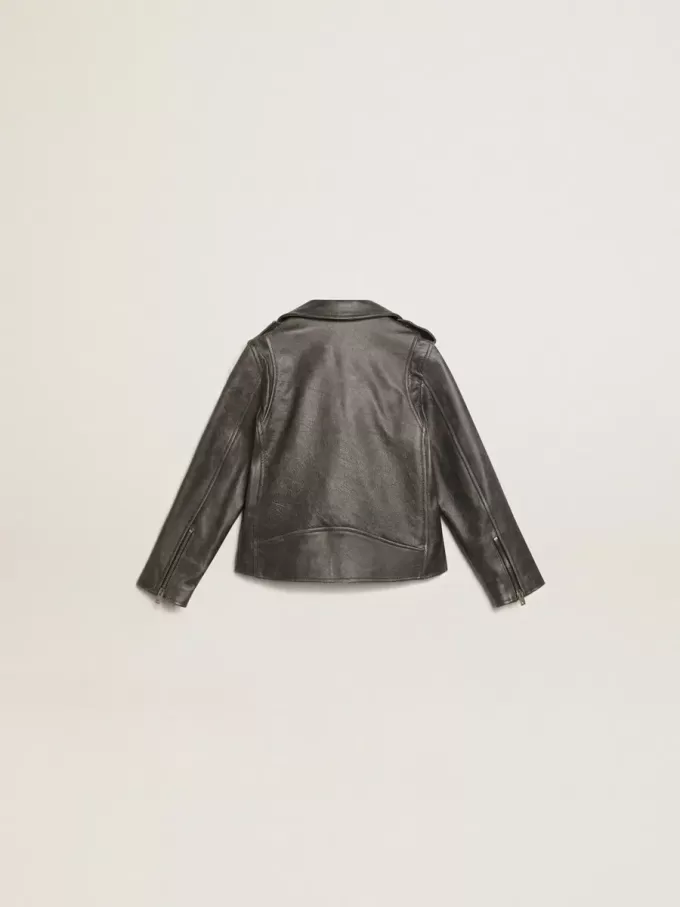 Bikerjacke für Jungen aus Distressed-Leder
