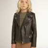 Bikerjacke für Jungen aus Distressed-Leder