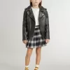 Bikerjacke für Jungen aus Distressed-Leder Bikerjacke für Jungen aus Distressed-Leder