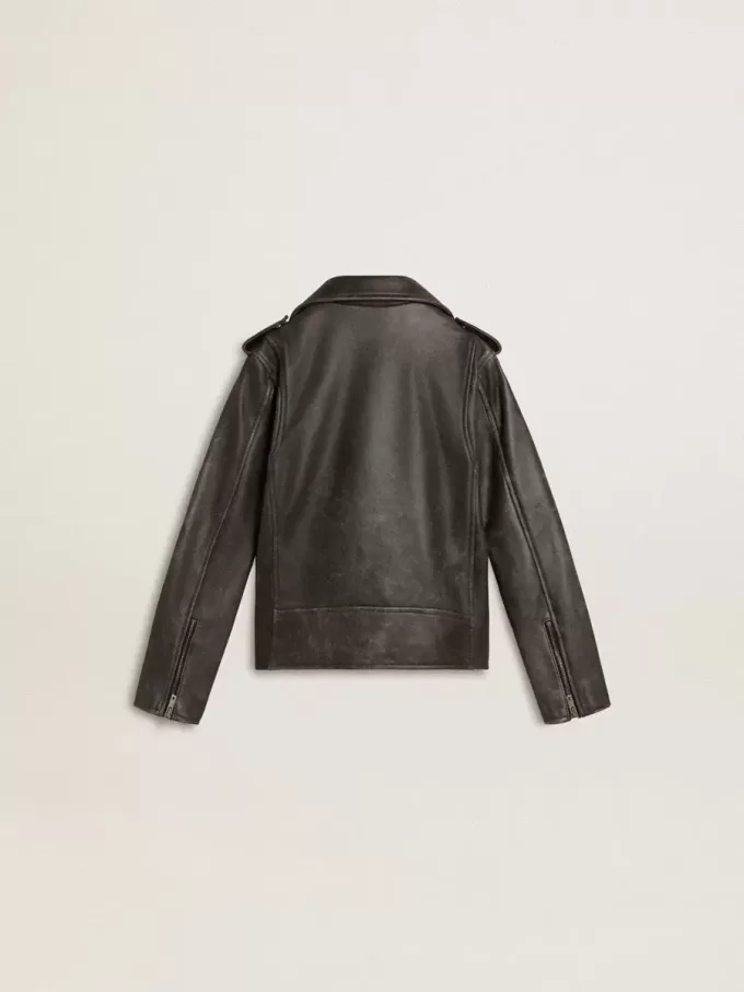 Bikerjacke für Jungen aus Distressed-Leder Bikerjacke für Jungen aus Distressed-Leder