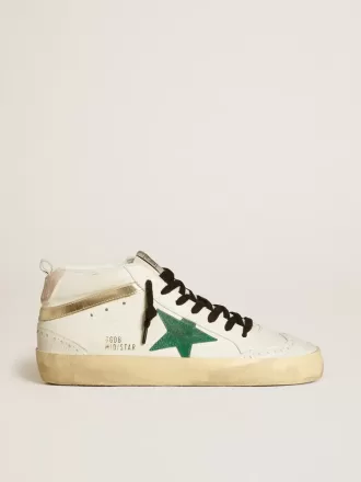 Bio-basierte Mid Star für Damen mit grünem Stern aus Wildleder und rosa Fersenlasche aus Wildleder