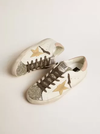 Bio-basierter Super-Star für Damen mit platinfarbener Glitzersohle Bio-basierter Super-Star für Damen mit platinfarbener Glitzersohle