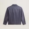 Blaue Herrenjacke aus Denim-Baumwolle mit Used-Look