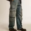Blaue Jeans mit Used-Look Blaue Jeans mit Used-Look
