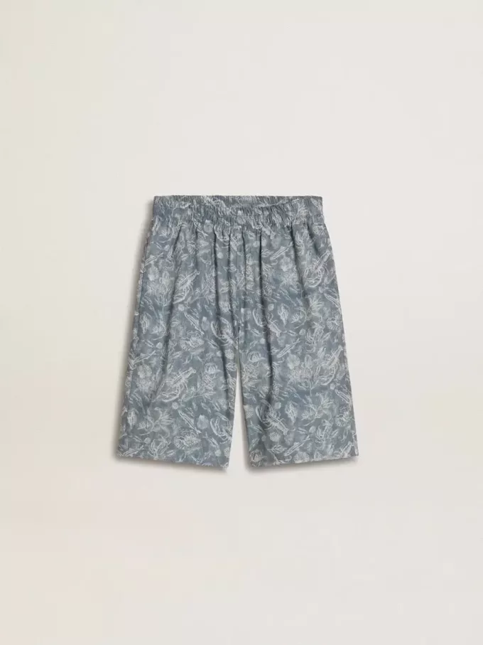 Blaue Shorts für Jungen mit weißem Aufdruck
