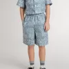 Blaue Shorts für Jungen mit weißem Aufdruck