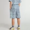 Blaue Shorts für Jungen mit weißem Aufdruck