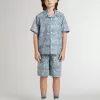 Blaue Shorts für Jungen mit weißem Aufdruck