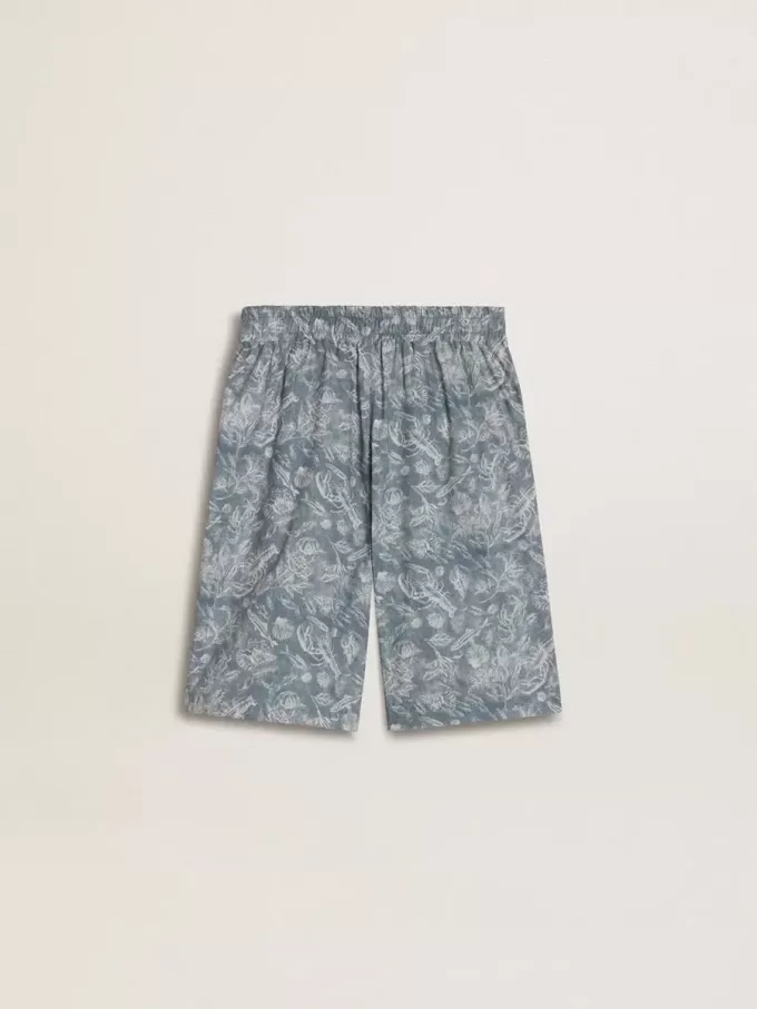 Blaue Shorts für Jungen mit weißem Aufdruck