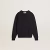 Blauer Pullover mit Rundhalsausschnitt für Jungen mit „Golden”-Schriftzug auf der Rückseite