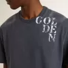 Blaues Herren-T-Shirt mit weißem Aufdruck