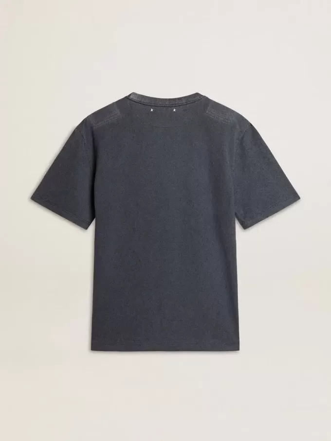 Blaues Herren-T-Shirt mit weißem Aufdruck