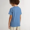 Blaues T-Shirt für Jungen mit weißem Aufdruck