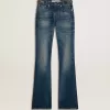 Bootcut-Jeans für Damen mit Vintage-Waschung und metallischen Details