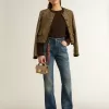 Bootcut-Jeans für Damen mit Vintage-Waschung und metallischen Details