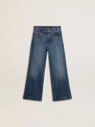 Bootcut-Jeans für Mädchen mit mittlerer Waschung und Stickerei
