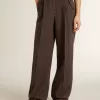 Braune Damenhose aus Schurwolle