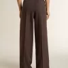 Braune Damenhose aus Schurwolle
