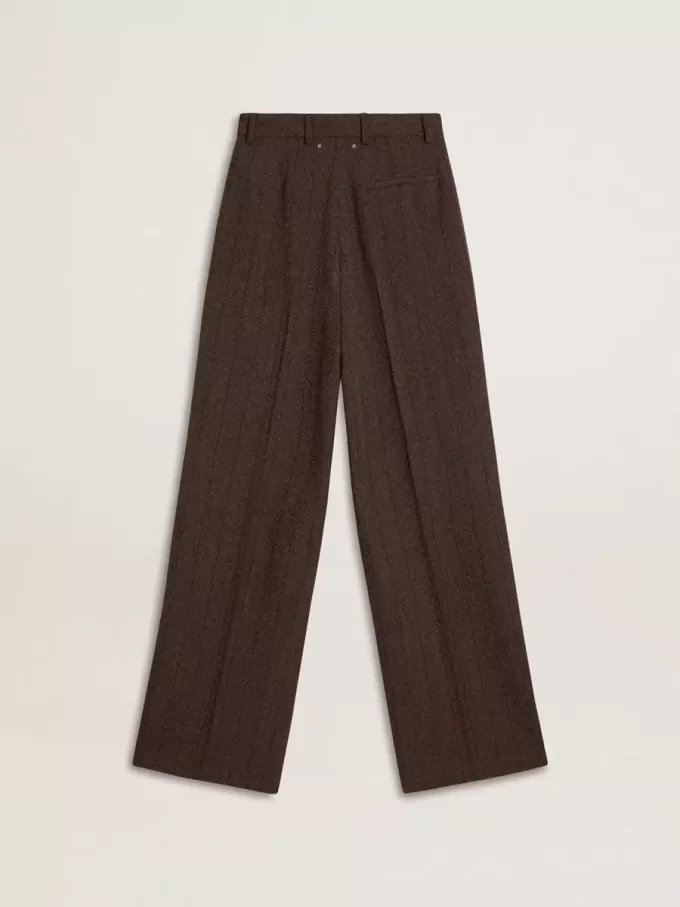 Braune Damenhose aus Schurwolle