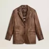 Braune Lederjacke für Damen
