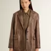 Braune Lederjacke für Damen