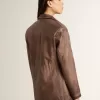 Braune Lederjacke für Damen