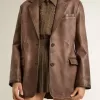 Braune Lederjacke für Damen