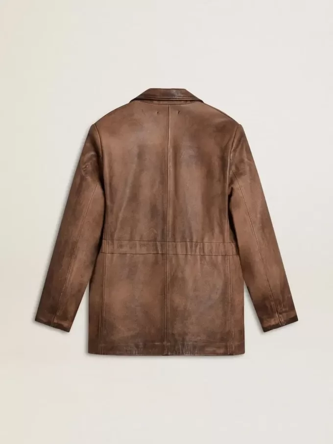 Braune Lederjacke für Damen
