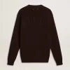 Brauner Herrenpullover mit Rundhalsausschnitt und „Golden”-Schriftzug auf der Rückseite