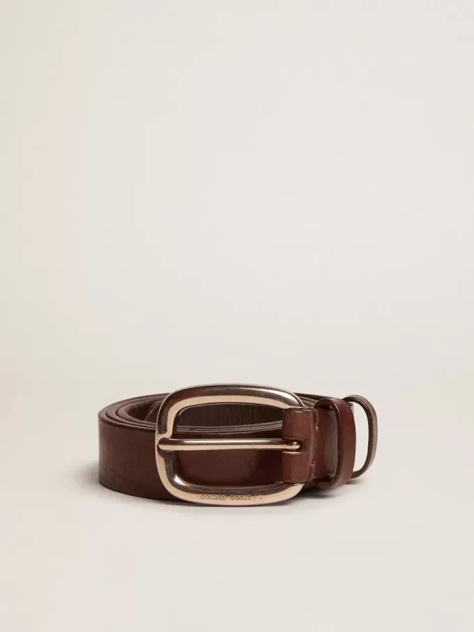 Brauner Houston-Gürtel aus gewaschenem Leder